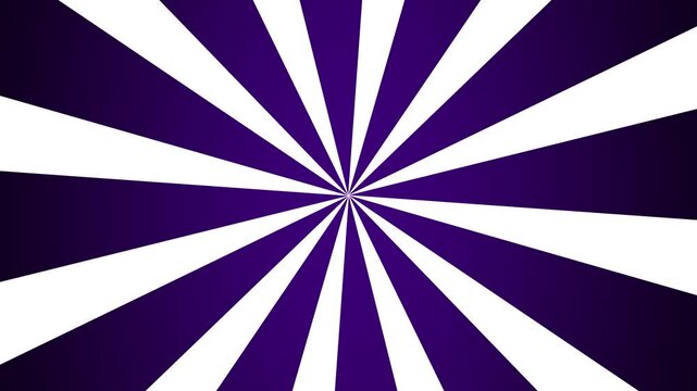 Radial burst pattern of white and dark purple stripes. Sunburst background pattern for abstract creative motion. Digital radial burst animation for design.