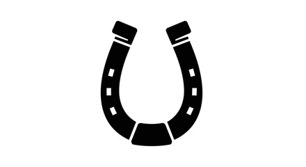 Naklejka premium Black metal horseshoe with nails.