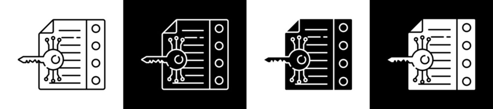 Access Icon Black And White Vector Illustration.