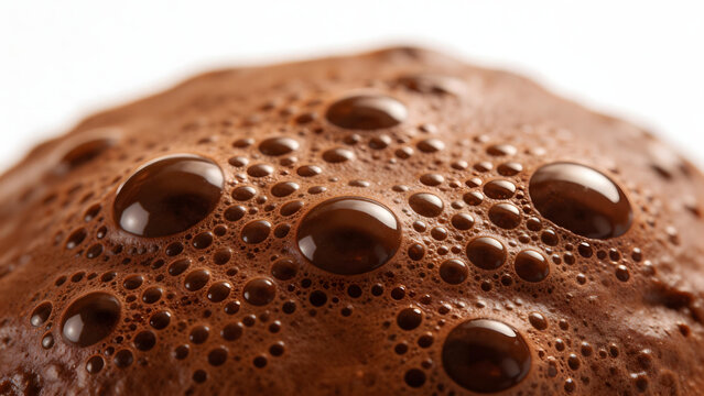 Closeup of chocolate surface with bubbles