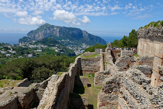Italy, Campania, Gulf of Naples, Capri, Ruine of roman Villa Jovis