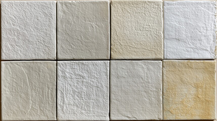 Fototapeta premium Textured Surface Samples: A grid of eight square material samples, showcasing subtle variations in texture and color, ideal for design or material selection inspiration.