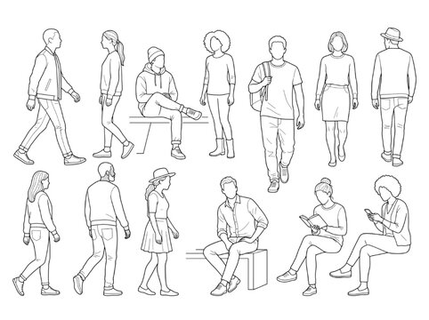 CAD People Vector Illustrations for Architectural Visualization and Design Projects