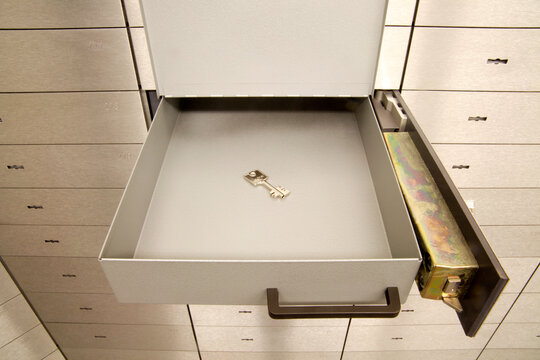 Open safety deposit box
