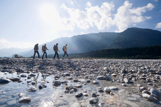 Germany, Bavaria, T�lzer Land, Group of hikers