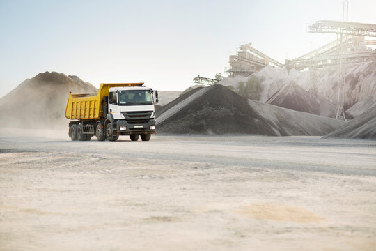 Dump truck at quarry