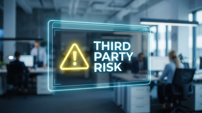 Third party risk management alert showing a cybersecurity warning for immediate mitigation strategy implementation.