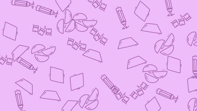 Seamless Science Texture with Geometric Line Art