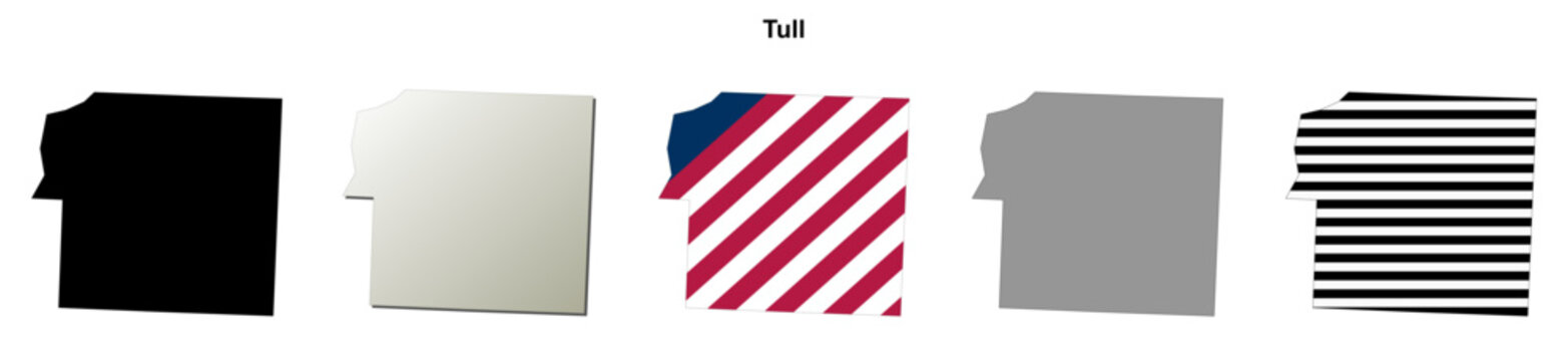 Tull (Arkansas) blank outline map