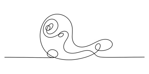 Continuous single line drawing of a cute snail © Tona Drawing Gallery