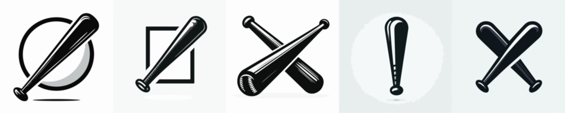 Vector silhouette of baseball bat