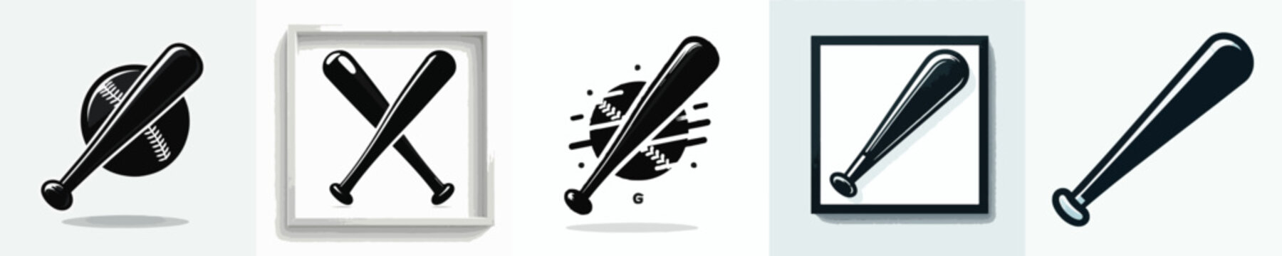 Vector silhouette of baseball bat
