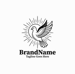 Fototapeta premium Holy Spirit Dove Church Logo