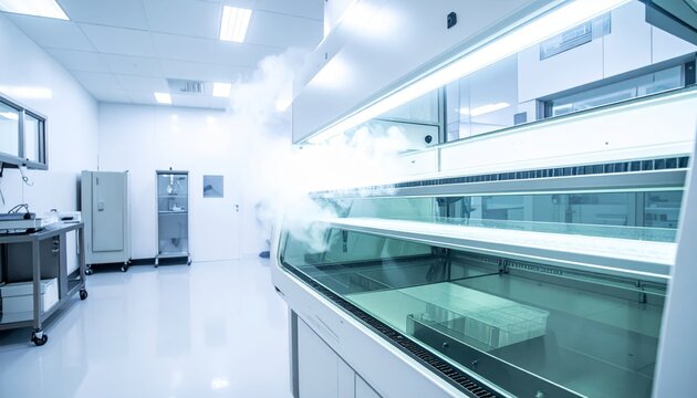 Laminar Flow Hood in Sterile Laboratory Environment