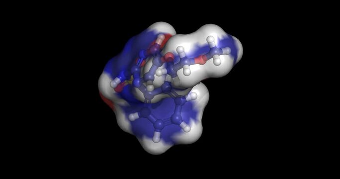 Glymidine, drug/sulfonylurea-like insulin secretagogue for type 2 diabetes and obesity, 3D molecule spinning, 4K