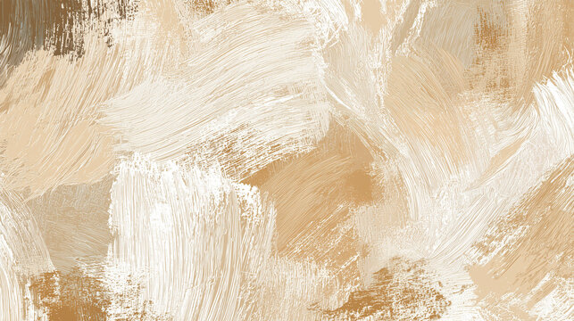 Abstract Texture Background: A soft, neutral palette of beige, cream, and brown creates an abstract textured background with visible brushstrokes, evoking a sense of warmth and organic simplicity.