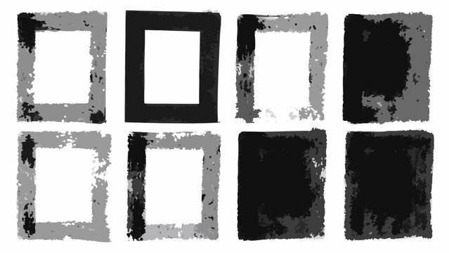 eight rectangular shapes with rough distressed edges on a white background