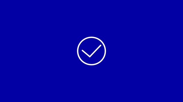 Check mark icon. Animation in motion graphics of a check mark confirmation