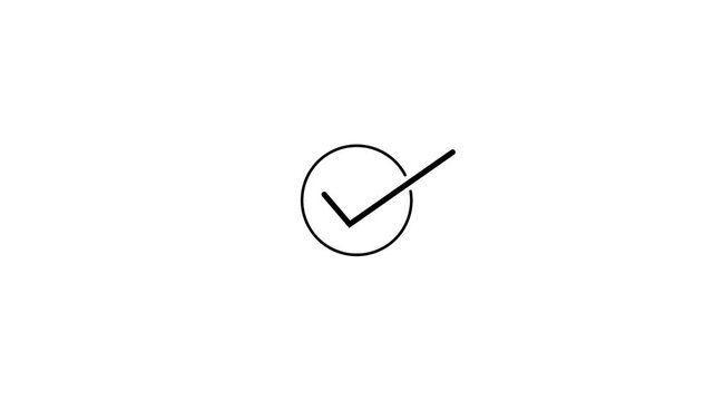 Check mark icon. Animation in motion graphics of a check mark confirmation