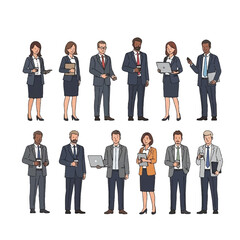 Fototapeta premium Business professionals in formal attire standing.