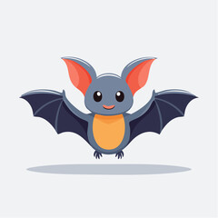 Obraz premium Cute Cartoon Bat Flying