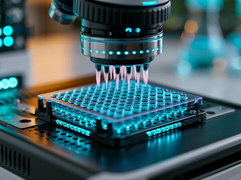 Automated patch clamp workstation with multi-channel pipette in a lab