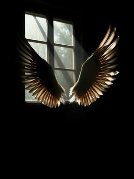 Fragmented wings emerge from shadow, a fleeting dance of light and dark ,  insect,  ephemeral