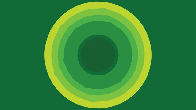Abstract green concentric circles background, organic lime and emerald round shapes, minimalist nature inspired vector illustration for eco branding