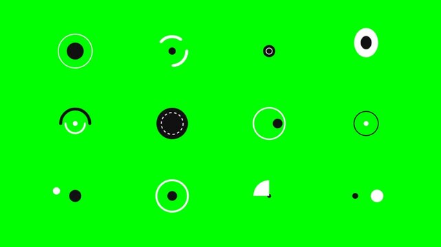 Animated Geometric Shape Pack Elements on Green Screen Background