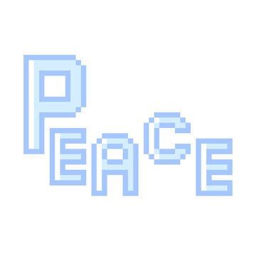 ピクセルアートなPEACEの文字アイコン★PNG