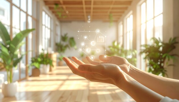 柔らかなオフィスでデータを可視化する手