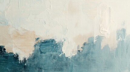 Fototapeta premium Soft acrylic brush texture with pale blue and warm ivory tones. generative ai