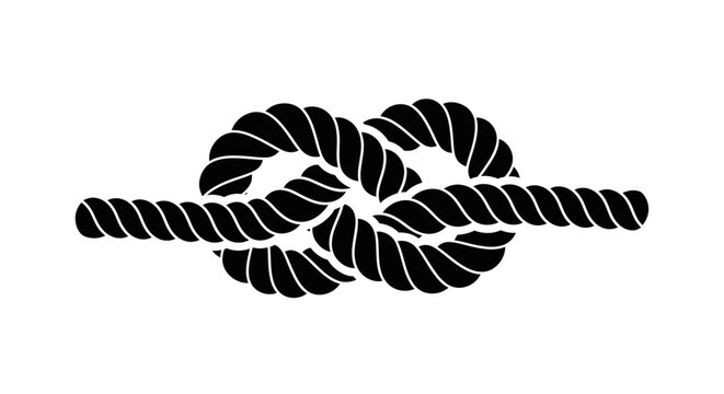 Black silhouette of a figure eight knot on white background.