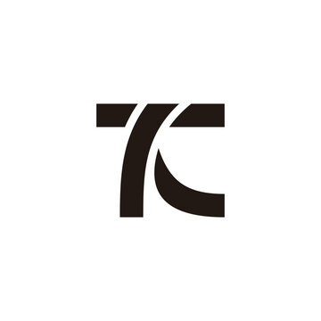 letter tk simple geometric linked logo vector