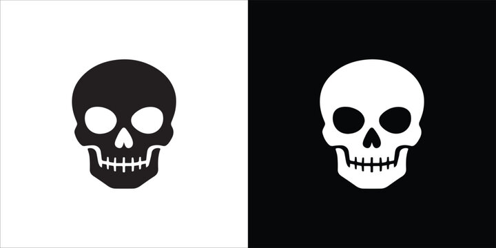 Split Contrast Skull Illustration