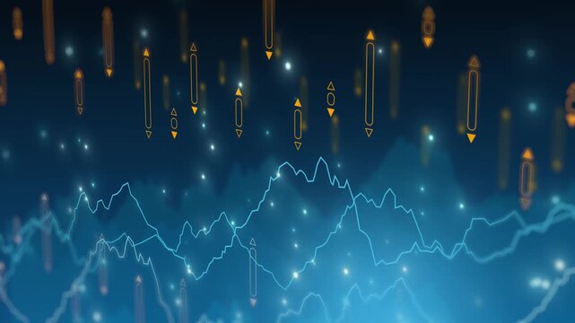 Chart stock exchange index layer candle, digital graph background, investment finacial economic business virtual background