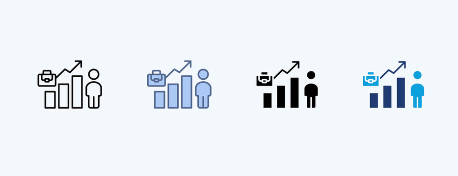 Business Growth Multiple Icon Illustration Vector
