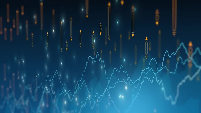 Chart stock exchange index layer candle, digital graph background, investment finacial economic business virtual background
