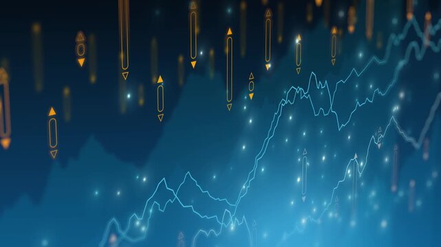Chart stock exchange index layer candle, digital graph background, investment finacial economic business virtual background