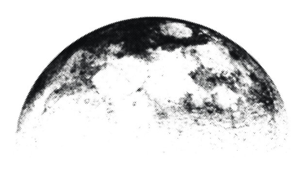 Abstract circular dot pattern depicting celestial body