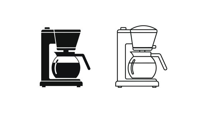 Black and white coffee maker machine