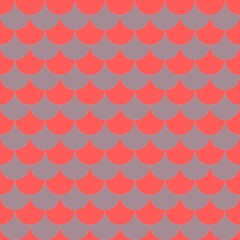Seamless Scallop Pattern Coral Grey Texture © teetawattch