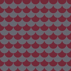 Seamless Scallop Pattern, Burgundy and Grey Geometric Background © teetawattch