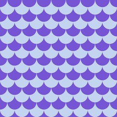 Seamless Scallop Pattern in Purple and Light Blue - Geometric Background © teetawattch