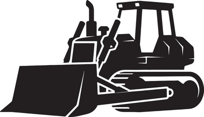Bulldozer construction vehicle heavy machinery vector icon. © ontimefarhad