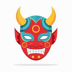 Obraz premium Japanese Oni Mask Illustration
