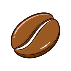 Obraz premium Close Up Illustration of a Single Roasted Coffee Bean with a Natural Curve and Glossy Finish