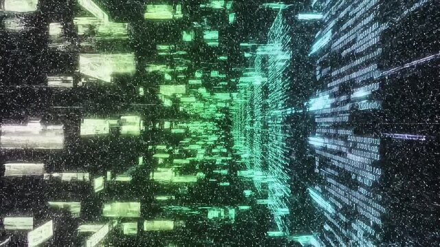 Abstract Cyber Glitch Noise Background with Digital Error Signal and Hacking Concept
