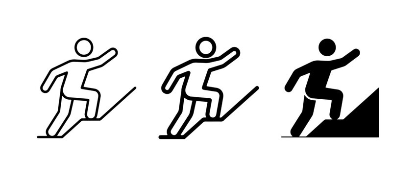 Climbing Icons, Success Symbols, Progress Graphics, Achievement Vector Set