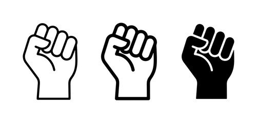 Fototapeta premium Fist Icons, Power Symbol, Protest Gesture, Solidarity Symbol, Vector Art